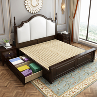 Cadre de lit en bois de mahogany massif de style victorien, design classique, cadre de tête de lit moins cher, meubles de haute qualité, sculpté à la main