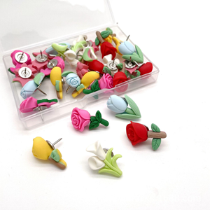 Lot de 50 punaises à fleurs décoratives <span class=keywords><strong>pour</strong></span> <span class=keywords><strong>tableau</strong></span> de liège, <span class=keywords><strong>tableau</strong></span> d'affichage - Product Image 1