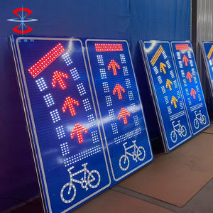 بيع مباشر من المصنع إشارات تحذير مرورية ليد قابلة للتخصيص لوحة لافتات مضيئة من الألومنيوم إشارات المرور للطرق - Product Image 3