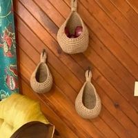 Tapisserie murale en macramé, panier à fleurs de jardin écologique, grands pots avec fleurs, bambou et décoration, porte éthiopienne arrière