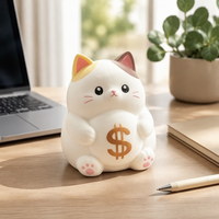Chat porte-bonheur Squishy, balle anti-stress douce à rebond lent, jouet sensoriel, boîte cadeau, ornement de bureau, cadeau de fête