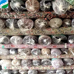 Kain Grosir 100% Poliester Kain Tekstil Banyak Stok Kain Cetak Sifon Korea Telas De Cina