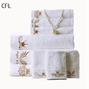 towel 100 cotton white hotel 900gsm custom logo towel sets white 100 white cotton for hotel towel supplier