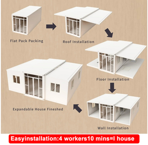 Villa prefabricada extensible de 40 y 20 pies, <span class=keywords><strong>casa</strong></span> contenedor de 2-5 dormitorios, <span class=keywords><strong>baño</strong></span> portátil <span class=keywords><strong>para</strong></span> el hogar, uso en la oficina, Panel sándwich - Product Image 3