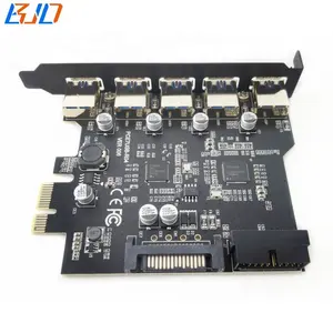 5 * USB 3.0 To PCI Express PCI-E X1PCIe 1X Expansion Riser Card With SATA 15Pin Power Connector For Computer Motherboard