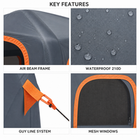 Tente de camping gonflable de luxe hexagonale portable et étanche de 2000 mm pour la famille, idéale pour le glamping en extérieur