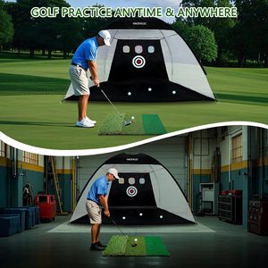 Filet d'entraînement de golf d'intérieur Tiannuocheng noir, style ouvert, avec cible pour l'entraînement à domicile - Product Image 3