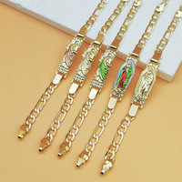 Bracelet en cuivre au design unique et exagéré, religieux, prêtre, saint, catholique, Vierge Marie