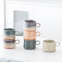 Tasse à café en céramique de style japonais rustique, faite à la main par Dingyue, d'une esthétique haut de gamme, idéale pour le petit-déjeuner.