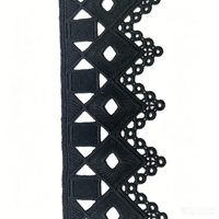 Ruban de dentelle guipure géométrique haut de gamme personnalisé, broderie unie en losanges et ondes, en polyester, pour la décoration de vêtements
