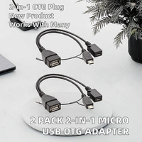 Lot de 2 adaptateurs OTG micro USB 2-en-1, connecteur prise USB vers micro-prise, neuf, DC pour Fire Stick, Fire TV, Nexus 4/7