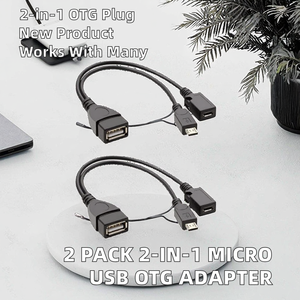 Lot de 2 adaptateurs <span class=keywords><strong>OTG</strong></span> <span class=keywords><strong>micro</strong></span> <span class=keywords><strong>USB</strong></span> 2-en-1, connecteur <span class=keywords><strong>prise</strong></span> <span class=keywords><strong>USB</strong></span> vers <span class=keywords><strong>micro</strong></span>-<span class=keywords><strong>prise</strong></span>, neuf, DC pour Fire Stick, Fire TV, Nexus 4/7 - Product Image 2