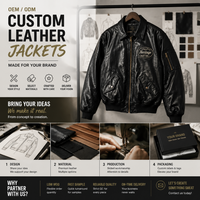 Blouson aviateur en cuir noir sur mesure pour homme, avec patchs tissés, veste utilitaire tendance, fabrication OEM