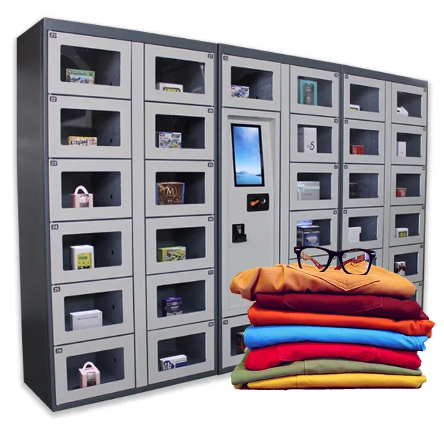 15.6'' Touch Screen Smart 24 Hours Self-service Shoes T-shirt Vending Locker with Transparent Windows for PPE Tools