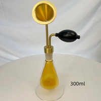 Présentoir en verre de parfum Huiles essentielles Bouteilles d'essai de café Parfums facilement disponibles Supports d'affichage Bronze et laiton