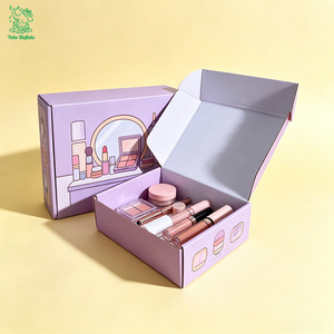 Boîte d'expédition élégante en carton ondulé de petite taille, personnalisée et imprimée, pour l'expédition de cosmétiques et de soins de la peau - Product Image 1