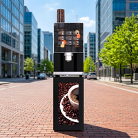 Machine à café commerciale entièrement automatique avec écran tactile de 17 pouces, lecteur de pièces, billets et cartes