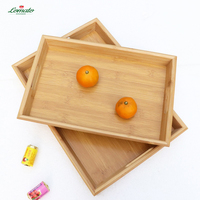 Bandeja de madera de bambú para el hogar, bandeja de té Rectangular de madera maciza, taza de agua, pan japonés, bandeja de comida comercial de madera