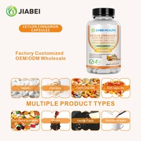 Capsules de cannelle de Ceylan personnalisées Jiabei Factory pour adultes, soutien du système immunitaire, certifiées OEM/ODM, non destinées aux femmes enceintes