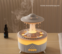 Diffuseur d'arômes ultrasonique UFO Cloud Raindrop avec télécommande, grand humidificateur d'air à brume, diffuseur d'huiles essentielles pour la maison et le bureau