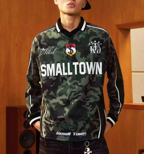 Maillot de football Polo Camouflage Patchwork Streetwear Vintage Impression camouflage Hockey Rugby Sports T-shirts de football originaux - Product Image 1