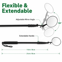 Miroir d'inspection de véhicule télescopique professionnel MC 160 cm en alliage d'aluminium, miroir de recherche sous véhicule avec étui rigide étanche