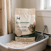 Litière pour chat mélangée 60% Tofu 40% Manioc, agglomération rapide, faible poussière, contrôle des odeurs, à base végétale, biodégradable, vente en gros, OEM, marque privée