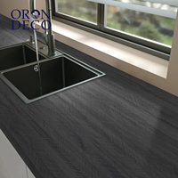 ORON DECO-Papier peint 3D auto-adhésif en vinyle PVC, bois moderne texturé, en arête de poisson, étanche, armoires de cuisine