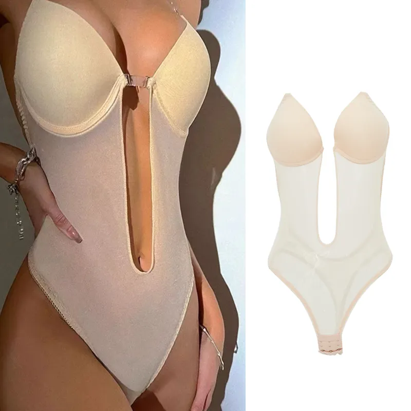 Hygieia Custom Sexy Backless Full Body Shaper Backless Body Shaper Onzichtbare Thong Shapewear Bodysuit Met Bh Voor Jurk