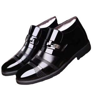 Nouvelles Chaussures Habillées Pointues en Cuir Montantes pour Hommes, Style Business, avec Doublure Chaude en <span class=keywords><strong>Velours</strong></span> et Coton pour l'Hiver - Product Image 6
