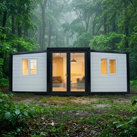 Villa Conteneur Contemporaine Extensible Préfabriquée à Châssis en Acier Durable, Ignifuge, Mobile, Pliable, pour Extérieur, Gym ou Atelier
