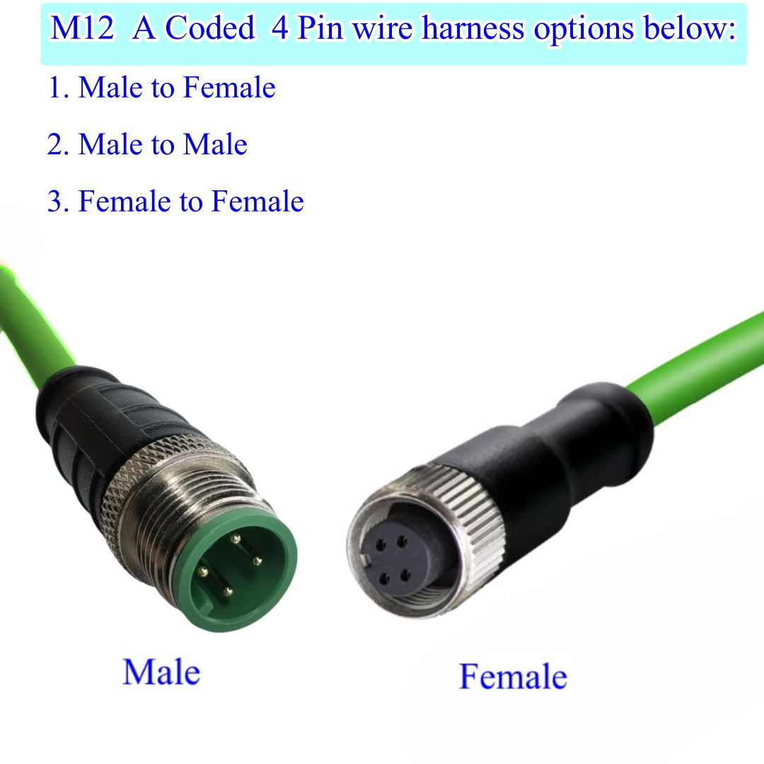 M12 A code male and female (4pin)