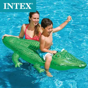 INTEX 58546 piscine extérieure supports gonflables pour enfants et adultes Les crocodiles peuvent s'allonger et s'asseoir avec des poignées.