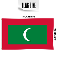 Vente en gros 3x5ft drapeaux des Maldives polyester 68D/100D Personnaliser toutes les nations expédition rapide Fournisseur fiable livraison rapide