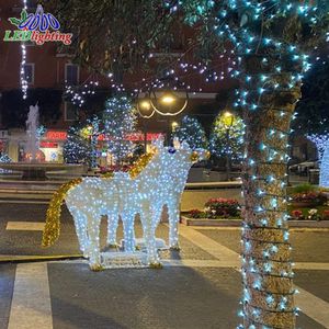 عربة ملكية ثلاثية الأبعاد للزينة عربة عيد الميلاد الخفيفة مرسومة بالحصان الملكي - Product Image 4