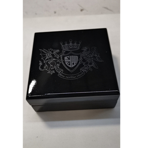 Đen Glossy phun sơn cao cấp tùy chỉnh silkscreen dập logo Khuy măng sét hộp gỗ - Product Image 5