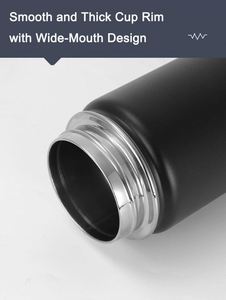 Custom Logo Double Wall Vacuum Insulated Stainless Steel Water <b>Bottle</b> Wide Mouth Sport Thermos <b>Flasks</b> - Product Image 3