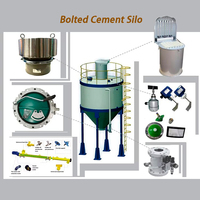 Silo per Cemento Imbullonato Pacific da 50, 100, 200 Tonnellate, Serbatoio Verticale per Stoccaggio di Cemento e Ceneri Volatili