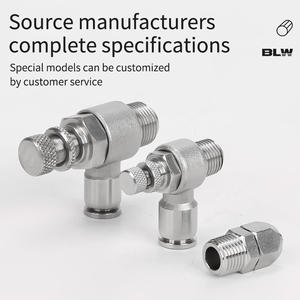 SL8-01 из нержавеющей стали 304S металлический Пневматический фитинг воздушный трубчатый соединитель SL6M5 Push-in регулирующий Дроссельный клапан высокие детали пневматический - Product Image 4