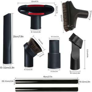 Phổ Toàn Bộ Kit 32Mm 1/4 "Máy Hút Bụi Các Bộ Phận Cho Cửa Hàng VAC Phụ Kiện Hộ Gia Đình Làm Sạch Bàn Chải Kit Với Bộ Chuyển Đổi - Product Image 2