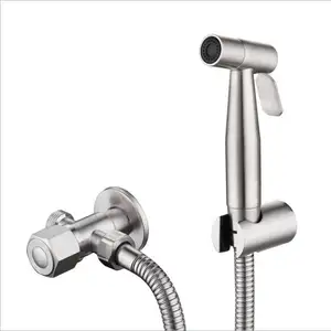 304 Stainless Steel Brushed Handheld Bidet Sprayer Set Toilet Sprayer Bit Sprayer for Toilet with 1.5 m Hose