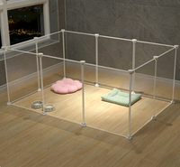 Parc pour animaux de compagnie en plastique transparent, clôture DIY pour chiens, chats, hamsters, barrière de sécurité portable pour chiots, enclos intérieur