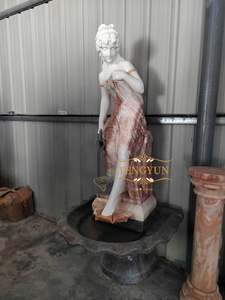 Escultura de figura joven de piedra blanca estatua de diosa de mármol de jardín de dama desnuda sexy - Product Image 4