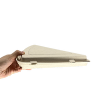 Boîte de papier de bagasse de canne à sucre compostable biodégradable jetable crêpe crêpe pizza tarte une tranche conteneur avec couvercle