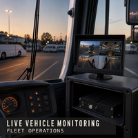 Système de caméra DVR pour camion et bus avec options de 4 à 8 caméras, caméras métalliques extérieures, caméras en plastique intérieures, GPS, WiFi, 4G et moniteur multi-tailles