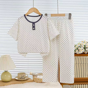 Nuovo set di abbigliamento per bambini: <span class=keywords><strong>pigiami</strong></span> per bambini con stampa a cartoni animati, <span class=keywords><strong>pigiami</strong></span> in cotone a maniche corte per ragazze, comodi - Product Image 6