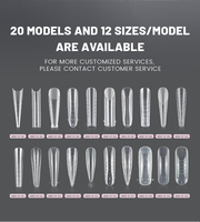 Extensiones de Uñas de Plástico Transparentes de Longitud Media, 240 Piezas/Caja, de Alta Calidad, Marca Winsome Beauty, con Pegamento