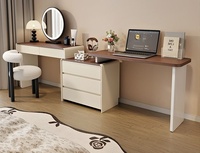 Coiffeuse Moderne la Plus Populaire avec Miroir LED, Table de Maquillage Multifonctionnelle Extensible pour Chambre à Coucher - Vente en Gros