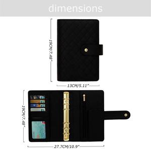 Yihe Meilleure Vente Portefeuilles-Classeurs de Budget 19 Couleurs A6 en Cuir Grainé Matelassé avec 6 Anneaux Dorés Reliure à Feuillets Mobiles - Product Image 4