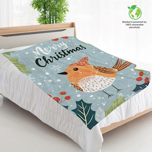 Manta de Franela Sherpa con Estampado Personalizado al por Mayor, 100% Poliéster, Antipelusas, Agradable al Tacto, para Invierno, Navidad y Hogar - Product Image 2